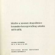 Izložba u spomen stogodišnjice bosansko-hercegovačkog ustanka 1875 - 1878