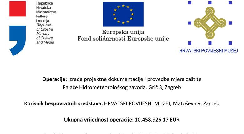 Izrada projektne dokumentacije i provedba mjera zaštite Palače Hidrometeorološkog zavoda, Grič 3, Zagreb